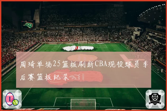 周琦单场25篮板刷新CBA现役球员季后赛篮板纪录